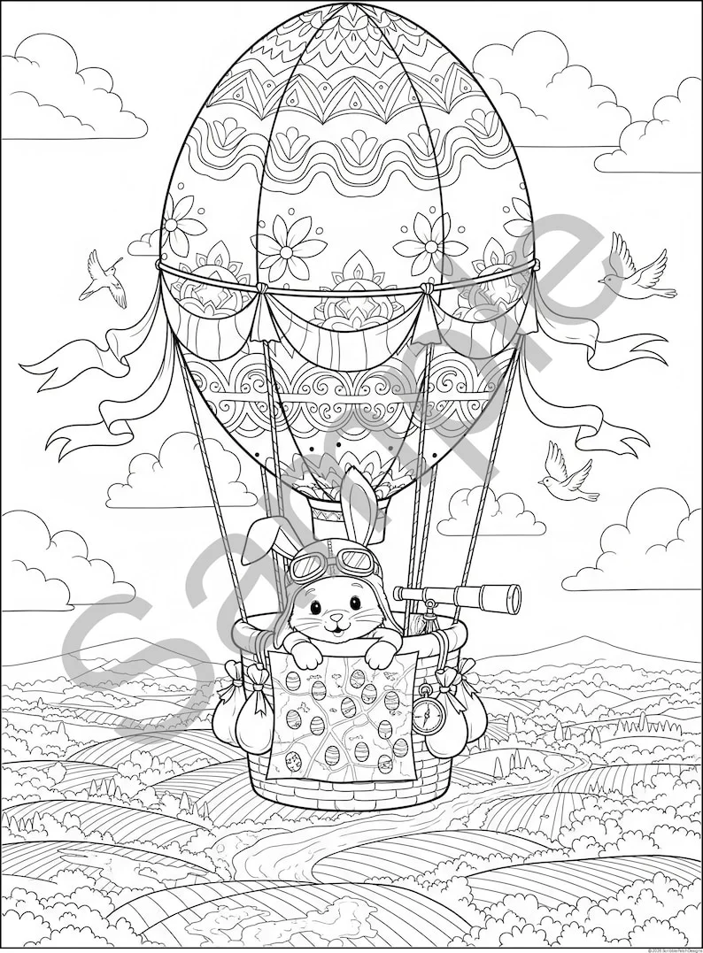 Thumbnail 4 for Easter Bunny Coloring Pages PDF