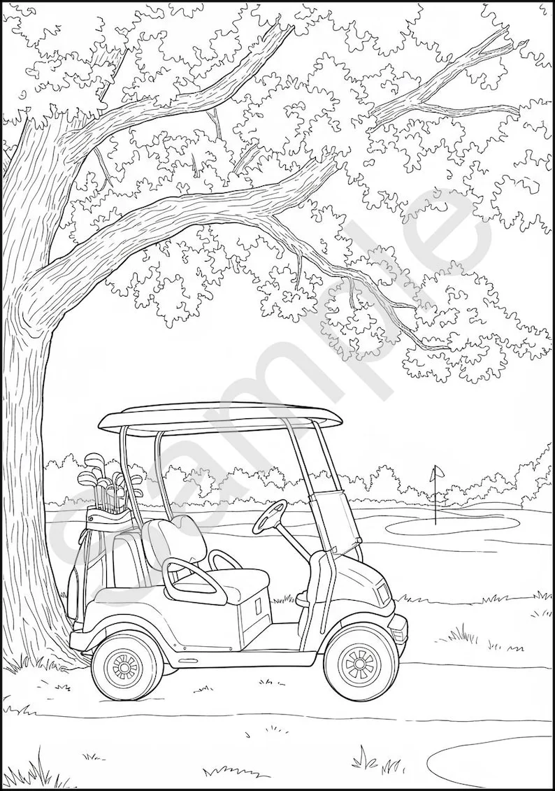 Thumbnail 4 for Golf Coloring Pages PDF – Printable Sports Activity for Kids & Adults – Instant Download