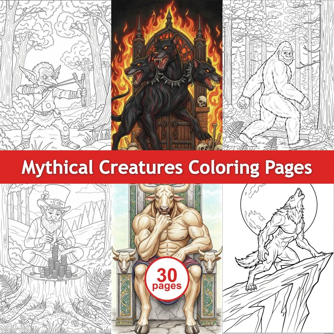 Mythical Creatures Coloring Pages PDF