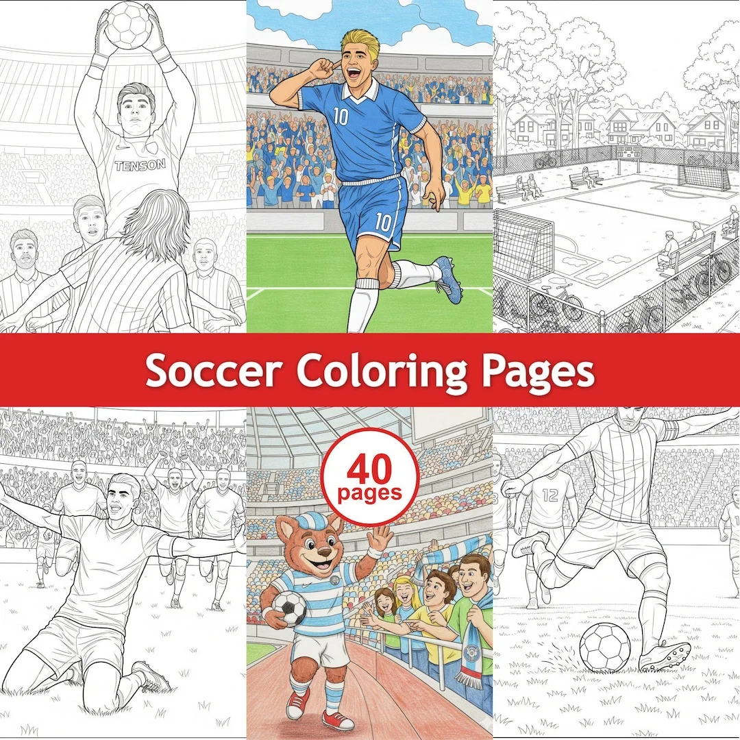 Soccer Football Coloring Pages - Printable PDF
