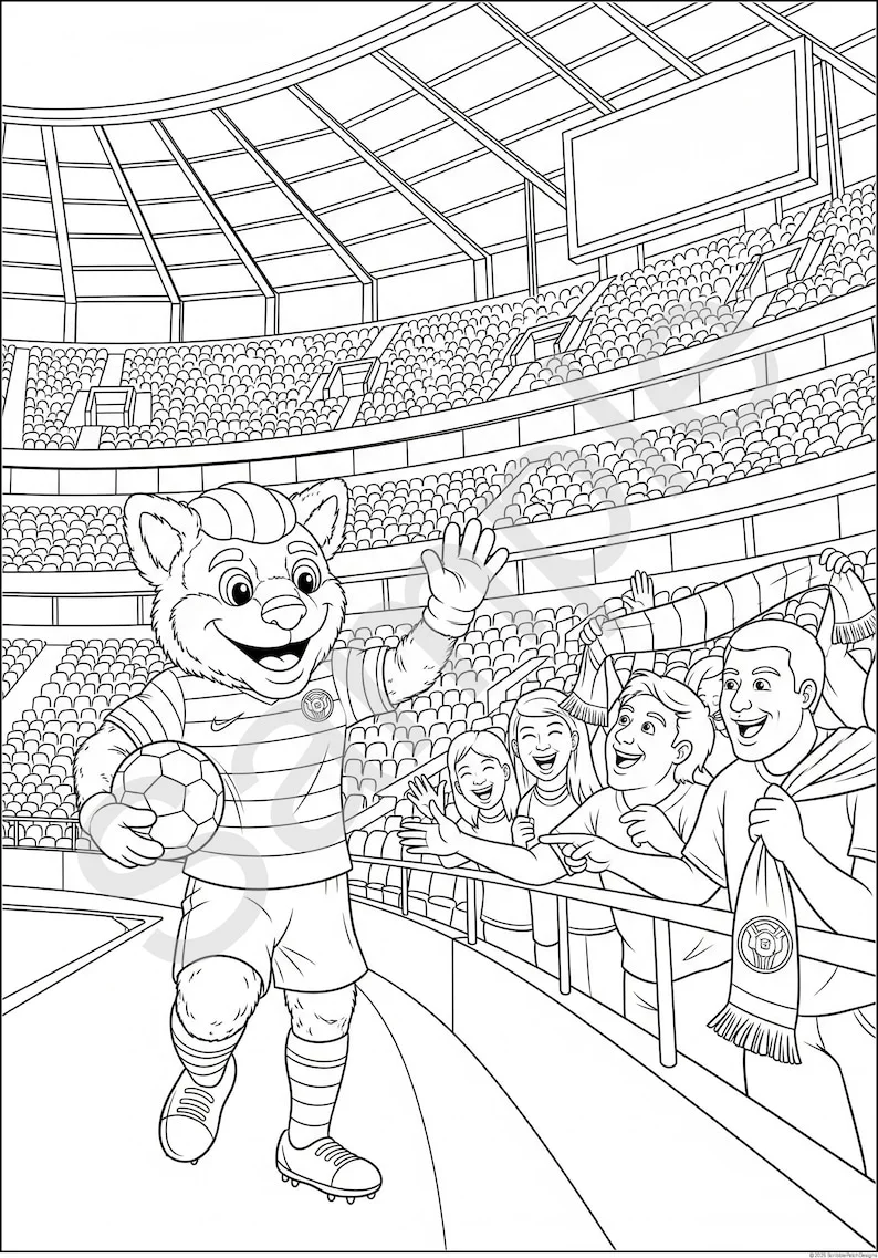 Thumbnail 2 for Soccer Football Coloring Pages - Printable PDF