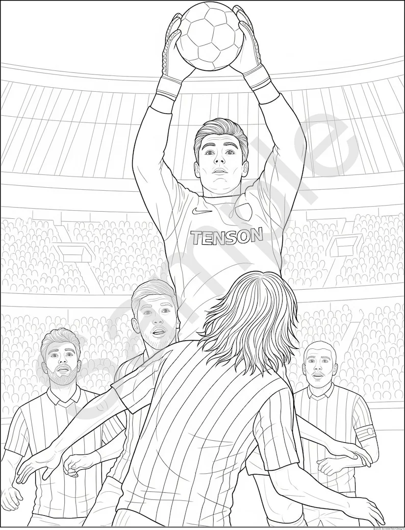 Thumbnail 4 for Soccer Football Coloring Pages - Printable PDF